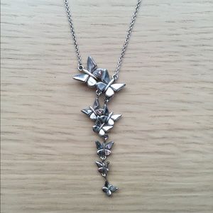 Butterfly necklace silver